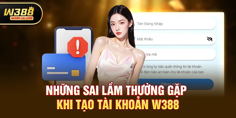 Những sai lầm thường gặp khi tạo tài khoản w388